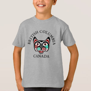 Den amerikanska Röda svarta Grönten Haida Art Katt T Shirt