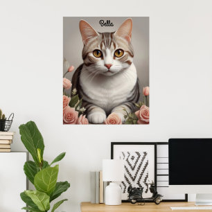 Den amerikanska Shorthair Cat med ömtålig Ro Poster