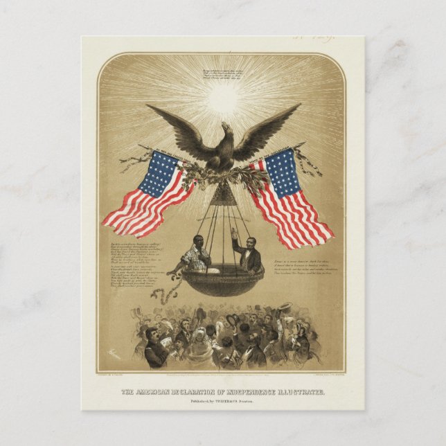 Den amerikanska självständighetsförklaringen 1861 vykort (Framsida)