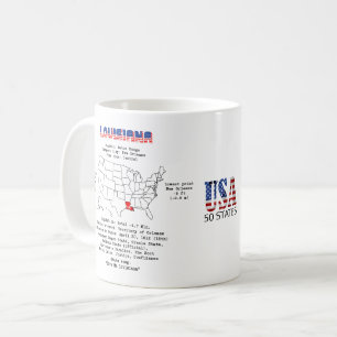 Den amerikanska staten Louisiana på karta och anvä Kaffemugg