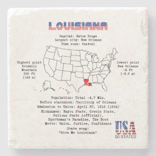 Den amerikanska staten Louisiana på karta och anvä Stenunderlägg