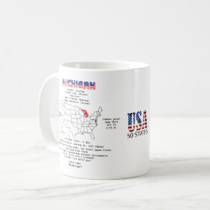 Den amerikanska staten Michigan på karta och använ Kaffemugg