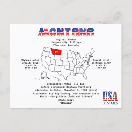 Den amerikanska staten Montana på karta och använd Helg Vykort