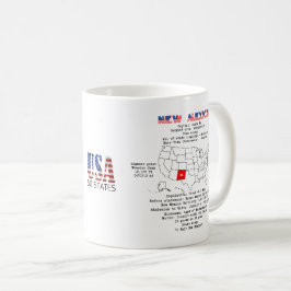Den amerikanska staten new mexico i karta och anvä kaffemugg