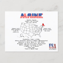 Den amerikanska staten på karta och användbar info helg vykort