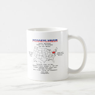 Den amerikanska staten Pennsylvania på karta och a Kaffemugg