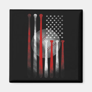Den amerikanska Vintagen Baseball Flagga Pappa Mam Magnet