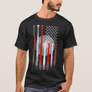 Den amerikanska Vintagen Baseball Flagga Pappa Mam T Shirt