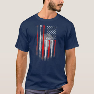 Den amerikanska Vintagen Baseball Flagga Pappa Mam T Shirt