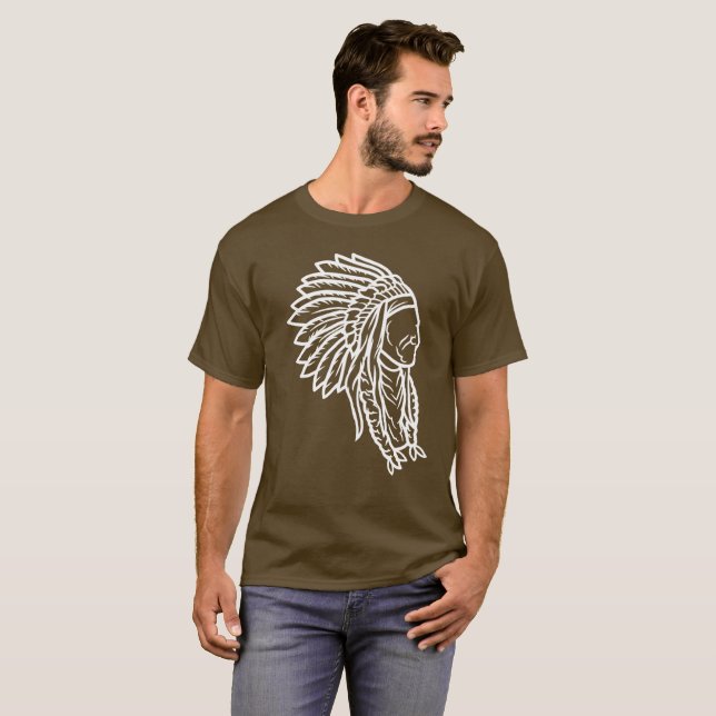 Den amerikanska Vintagen Boho Indian Apache T Shirt (Hel framsida)