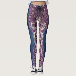 Den Amethyst Kaleidoscopedamasker med månen Leggings