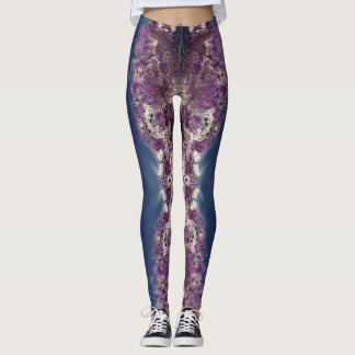 Den Amethyst Kaleidoscopedamasker med månen Leggings
