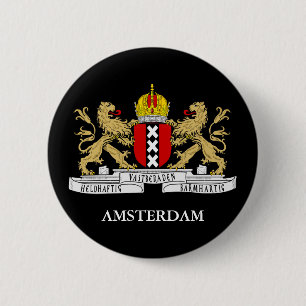 Den Amsterdam flagga klämmer fast Knapp