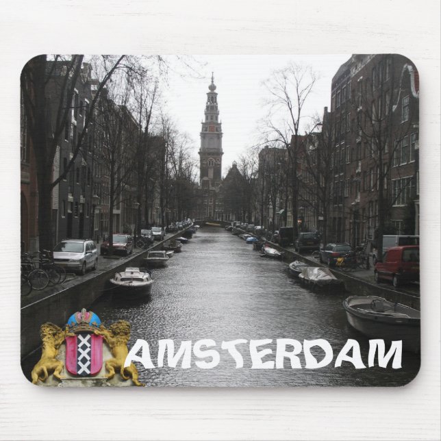 Den Amsterdam staden beskådar Zuiderkerk Mousepad Musmatta (Framsidan)