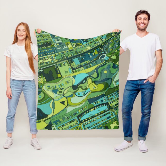 Den Amsterdam staden strukturerar kartan Fleecefilt (På plats)