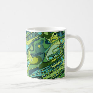 Den Amsterdam staden strukturerar kartan Kaffemugg
