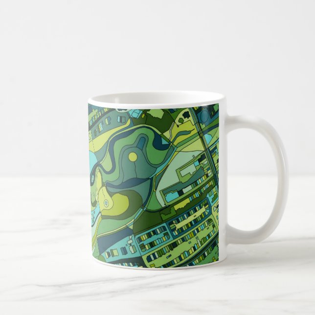 Den Amsterdam staden strukturerar kartan Kaffemugg (Höger)