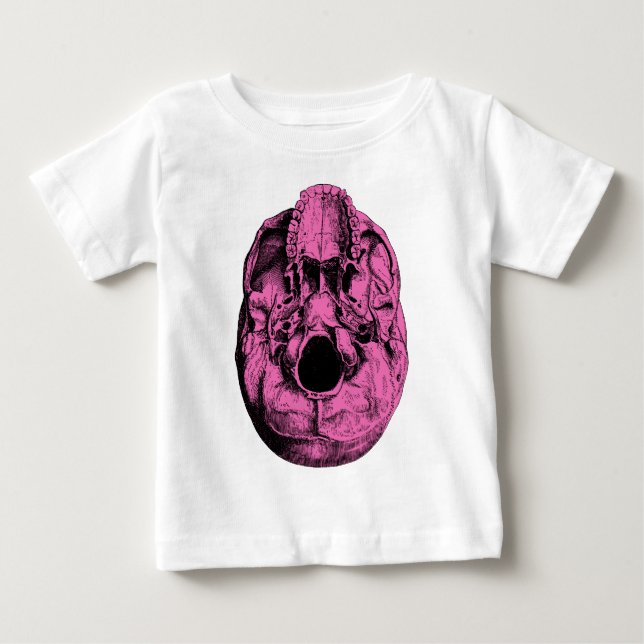 Den Anatomical människaskallen baserar rosor T Shirt (Framsida)