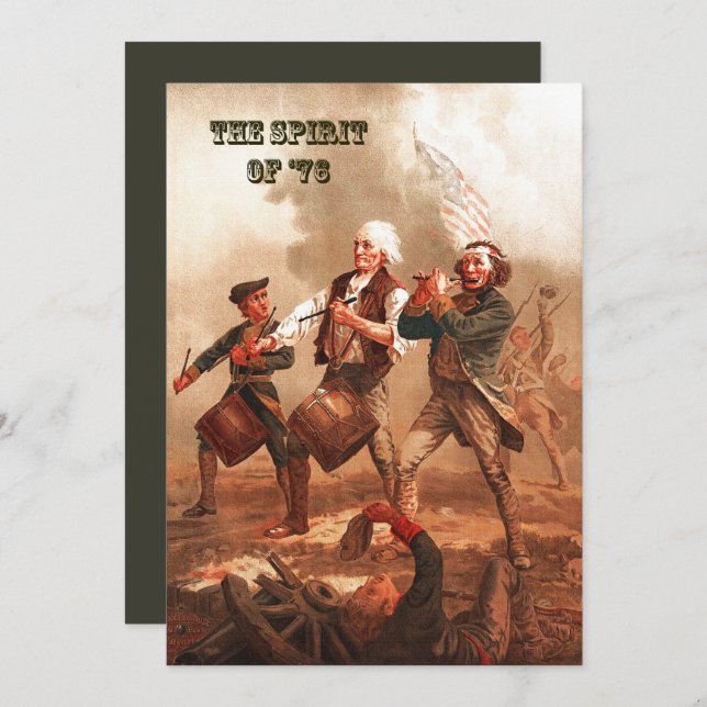 Den anda som präglade 76:e juli, finkonstkort inbjudningar (Fram/baksida)