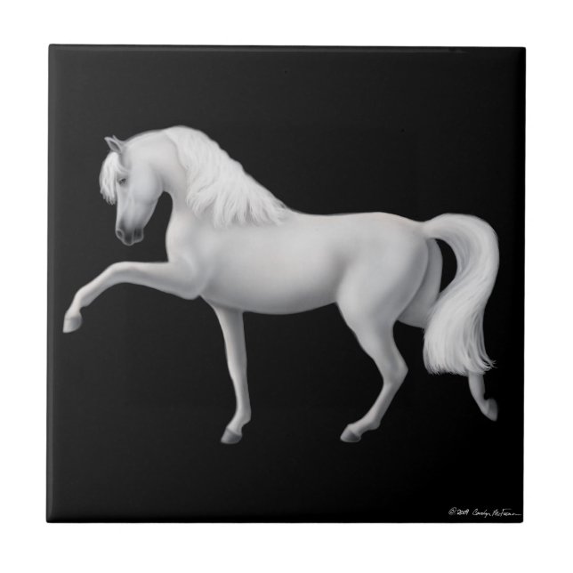 Den Andalusian hästspanjoren kliver belägger med Kakelplatta (Framsidan)