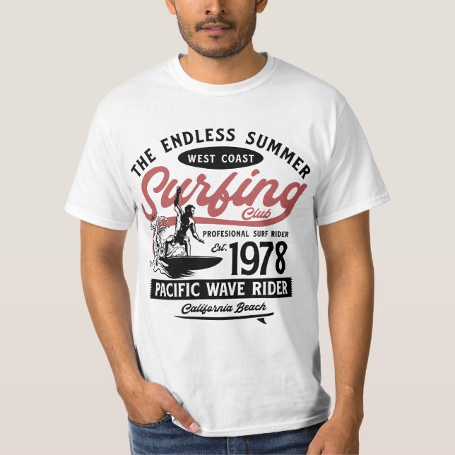 Den ändlösa sommaren Väster Kusten Surfing Manar T T Shirt (Framsida)