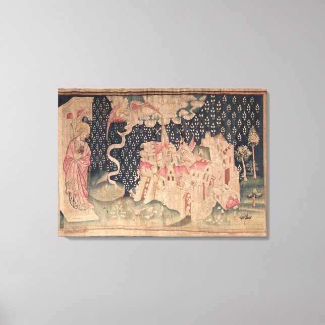 Den andra ängeln varnar för Babylons fall Canvastryck (Framsida)