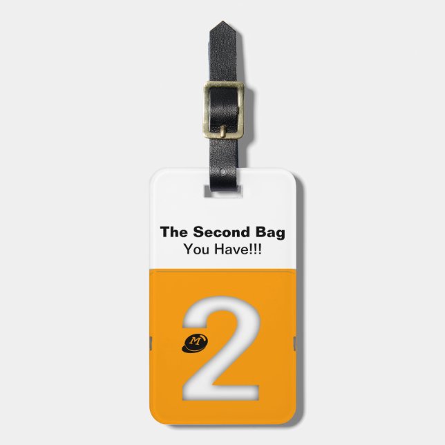 Den andra Anpassningsbarna, monogram resresgodsmär Bagagebricka (Vertikal Framsida)