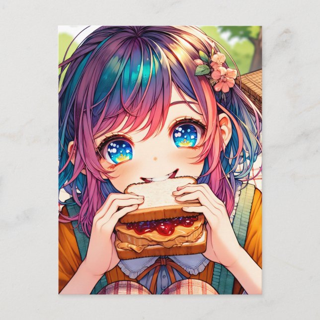 Den andra april är nationaldagen för jordnötssmör  vykort (Framsida)