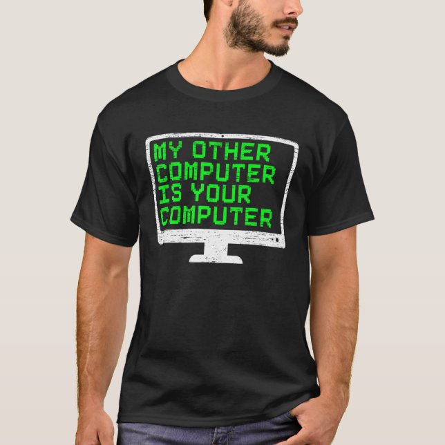 Den andra datorn är datorns datorsäkerhet t shirt (Framsida)