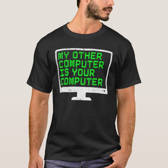 Den andra datorn är datorns datorsäkerhet t shirt (Framsida)