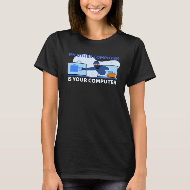 Den andra datorn är datorns Pro-hacker T Shirt (Framsida)