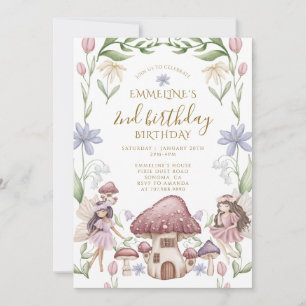 Den andra födelsedagen i Forest Fairy Girl Inbjudningar