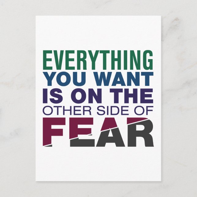 Den andra sidan av rädslan vykort (Framsida)