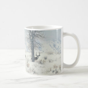 Den Andrew Denman vintern landskap med hjortmuggen Kaffemugg
