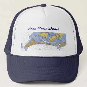 Den Anna Maria ön nautiska Florida kartlägger Keps