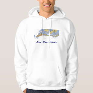 Den Anna Maria ön nautiska Florida kartlägger Sweatshirt Med Luva