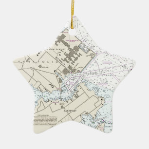 Den Annapolis hamnen kartlägger Julgransprydnad Keramik