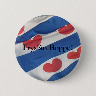 den anpassadeFryslan Friesland flagga knäppas Knapp