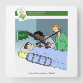 Den anslags- handstiltecknaden tar tid på fyrkantig klocka