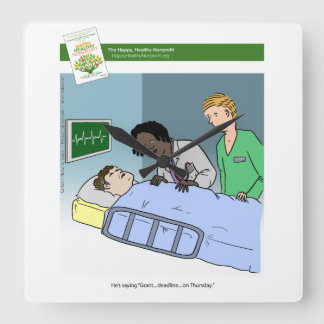 Den anslags- handstiltecknaden tar tid på fyrkantig klocka