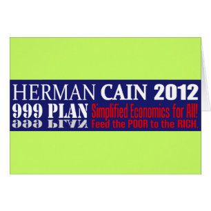 Den Anti Herman Cain presidenten 2012 999 PLANERAR Hälsningskort