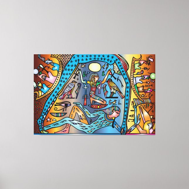 Den antika Egyptenen Art Geb stöder Nöt i himlen Canvastryck (Framsida)