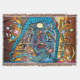 Den antika Egyptenen Art Geb stöder Nöt i himlen Filt