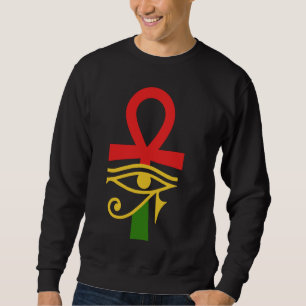 Den antika Egyptenen Egyptian Ankh Öga av Horus Ke Lång Ärmad Tröja
