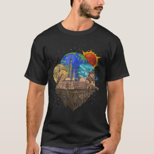 Den antika Egyptenen Egyptian Sphinx Planets Rymde T Shirt