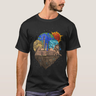 Den antika Egyptenen Egyptian Sphinx Planets Rymde T Shirt