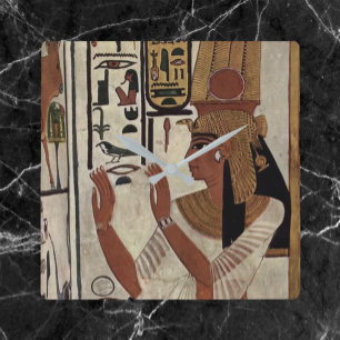 Den antika Egyptenen Goddes Square Wall Clock Fyrkantig Klocka