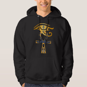 Den antika Egyptenen Gud Öga i Horus Ankh Egyptian Hoodie
