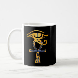 Den antika Egyptenen Gud Öga i Horus Ankh Egyptian Kaffemugg