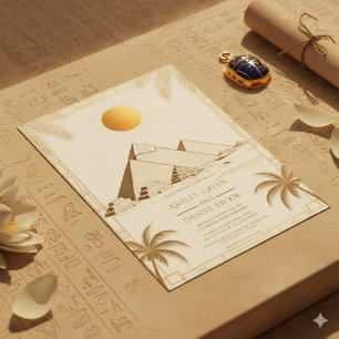 Den antika Egyptenen Pyramids av Giza Egyptian Brö Inbjudningar